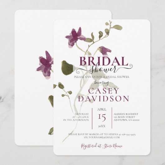 Minimaal Paars vrij Vrijgezellenfeest Kaart (Voorkant / Achterkant)