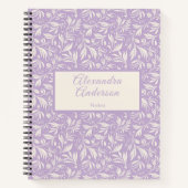 Minimaal Paarse bloembladeren Patroonschrift Notitieboek (Voorkant)
