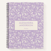 Minimaal Paarse botanische bladpatroon Notitieboek (Voorkant)