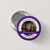 Minimaal Paarse en witte Afstuderen Foto Button (Voorkant /achterkant)