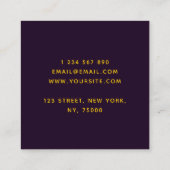 Minimaal Paarse Gele Sound Wave Hypnotherapie Vierkante Visitekaartje (Achterkant)