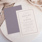 Minimaal Paarse moderne bruiloft Kaart