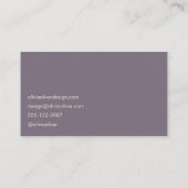 Minimaal Paarse Script kalligrafie Elegant Modern Visitekaartje (Achterkant)