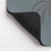Minimaal Palmboompatroon Blauw Grijs Tropisch Muismat (Hoek)
