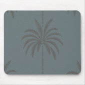 Minimaal Palmboompatroon Blauw Grijs Tropisch Muismat (Voorkant)