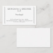 Minimaal paralegaal Visitekaartje (Voorkant / Achterkant)