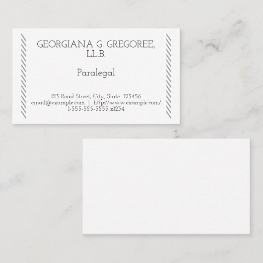 Minimaal paralegaal Visitekaartje (Voorkant / Achterkant)