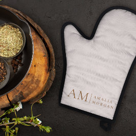 Minimaal pastel Initiaal & gepersonaliseerd Ovenwant & Pannenlap Set