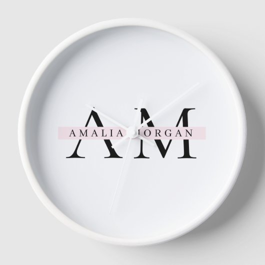 Minimaal pastelroze Initiaal & gepersonaliseerd (Voorkant)