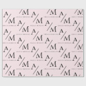 Minimaal pastelroze Initiaal & gepersonaliseerd Cadeaupapier (Vlak)