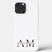 Minimaal pastelroze Initiaal & gepersonaliseerd Case-Mate iPhone Case (Achterkant)