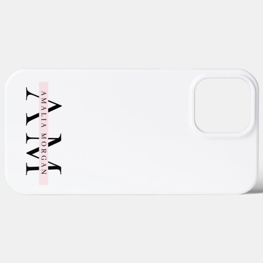 Minimaal pastelroze Initiaal & gepersonaliseerd Case-Mate iPhone Case (Achterkant (horizontaal))