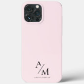 Minimaal pastelroze Initiaal & gepersonaliseerd Case-Mate iPhone Case (Achterkant)