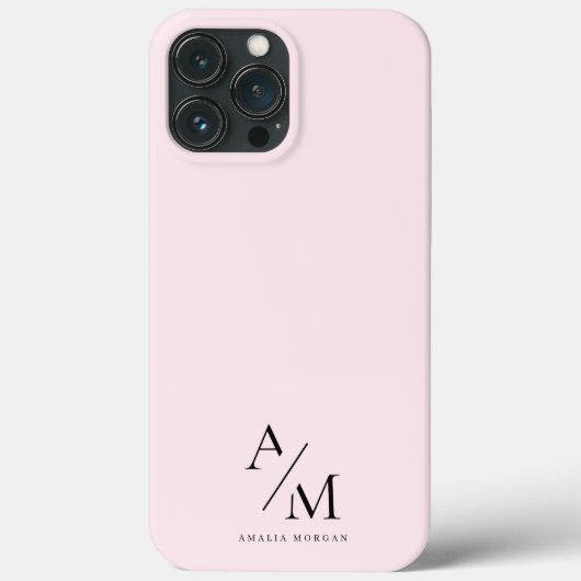 Minimaal pastelroze Initiaal & gepersonaliseerd Case-Mate iPhone Case (Achterkant)