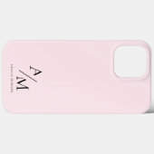 Minimaal pastelroze Initiaal & gepersonaliseerd Case-Mate iPhone Case (Achterkant (horizontaal))