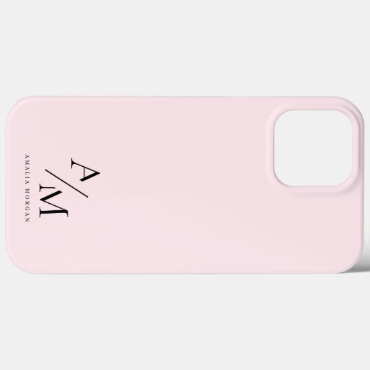 Minimaal pastelroze Initiaal & gepersonaliseerd Case-Mate iPhone Case (Achterkant (horizontaal))