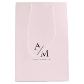 Minimaal pastelroze Initiaal & gepersonaliseerd Medium Cadeauzakje (Voorkant)