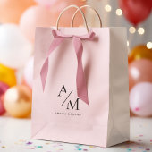 Minimaal pastelroze Initiaal & gepersonaliseerd Medium Cadeauzakje