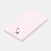 Minimaal pastelroze Initiaal & gepersonaliseerd Post-it® Notes (Schuin)