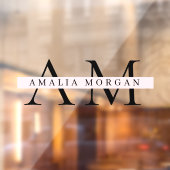 "Minimaal pastelroze Initiaal & gepersonaliseerd Raamsticker (Vel 2)