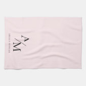 Minimaal pastelroze Initiaal & gepersonaliseerd Theedoek (Horizontaal)