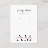 Minimaal pastelroze Initiaal & gepersonaliseerd Visitekaartje (Voorkant)