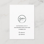 Minimaal pastelroze Initiaal & gepersonaliseerd Visitekaartje (Achterkant)