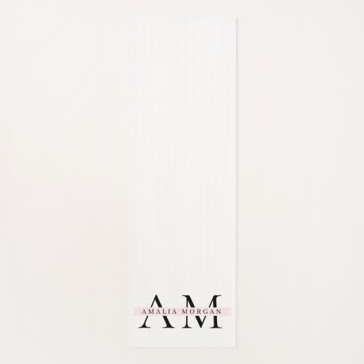 Minimaal pastelroze Initiaal & gepersonaliseerd Yogamat (Voorkant)