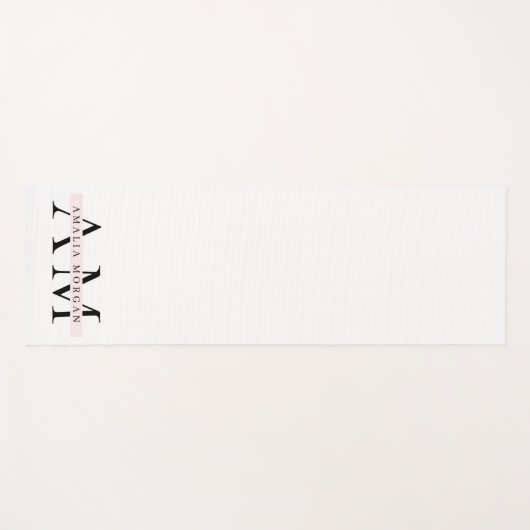 Minimaal pastelroze Initiaal & gepersonaliseerd Yogamat (Voorkant (horizontaal))