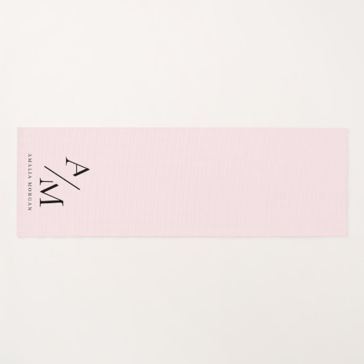 Minimaal pastelroze Initiaal & gepersonaliseerd Yogamat (Voorkant (horizontaal))