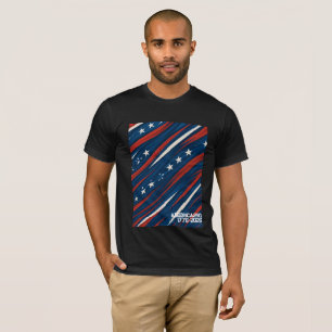 Minimaal patroon met USA-vlagstrepen Heren T-shirt