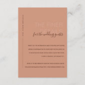 MINIMAAL PEACH ORANJE WEDING DETAIL ENCLOSURE INFORMATIEKAARTJE (Voorkant)