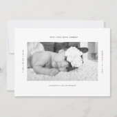 Minimaal perfecte aangepaste Baby-aankondiging Kaart (Voorkant)