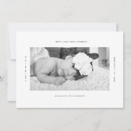 Minimaal perfecte aangepaste Baby-aankondiging Kaart