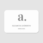 Minimaal personeel in wit grijs naamplaatje (Voorkant)