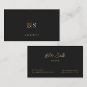 Minimaal persoonlijk zwart en goud visitekaartje (Voorkant / Achterkant)