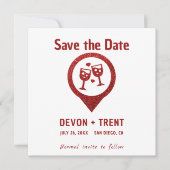 Minimaal pictogram Locatie partij opslaan Datum Save The Date (Voorkant)