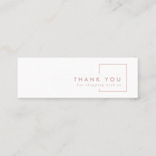 MINIMAAL PINK BLUSH RECTANGLE DANK DAT U HEBT GETO MINI VISITEKAARTJE (Voorkant)