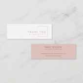 MINIMAAL PINK BLUSH RECTANGLE DANK DAT U HEBT GETO MINI VISITEKAARTJE (Voorkant / Achterkant)