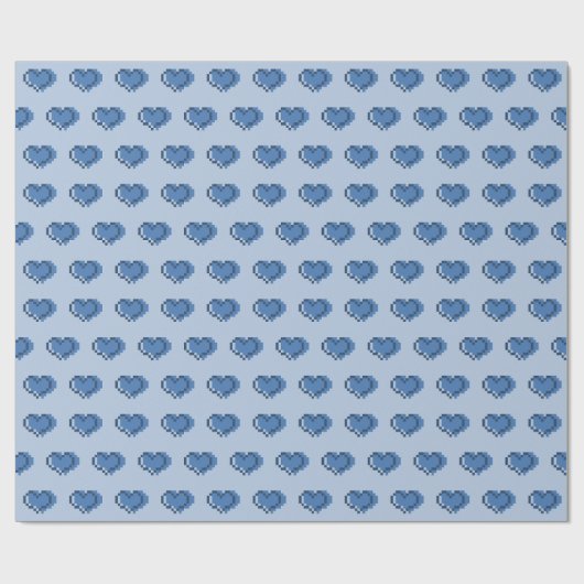 Minimaal Pixel Hartpatroon Cadeaupapier (Vlak)