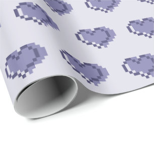 Minimaal Pixel Hartpatroon Cadeaupapier