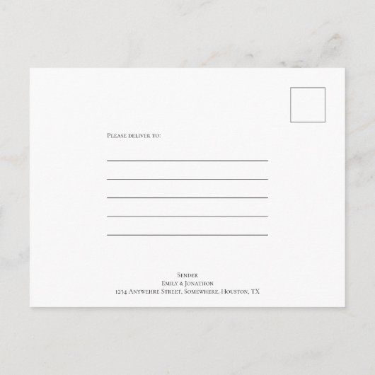 Minimaal potlood is in scriptgrijs Bewaar de datum Aankondigingskaart (Achterkant)