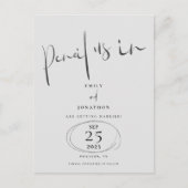 Minimaal potlood is in scriptgrijs Bewaar de datum Aankondigingskaart (Voorkant)