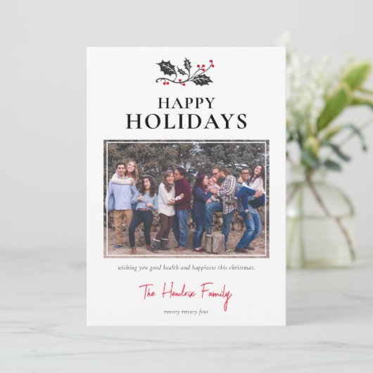 Minimaal Prettige feestdagen Kerstmis Feestdagenkaart (Staand voorkant)