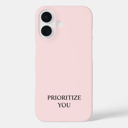 Minimaal Prioriteren Jij Citaat Pastel Roze Case-Mate iPhone Case (Achterkant)