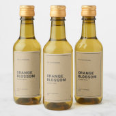 Minimaal productetiket voor dunne grijze kraft wijn etiket (Flessen)