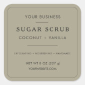 Minimaal productlabel vierkante sticker (Voorkant)