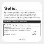 Minimaal productlabel vierkante sticker (Voorkant)