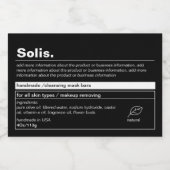 Minimaal productlabel voedselcontainer etiket (Enkel label)