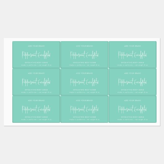 Minimaal productlabel voor bewerkbare kleuren labels (Vel)
